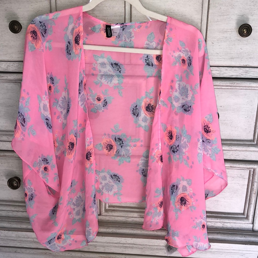 H&M kimono - hot pink tropical